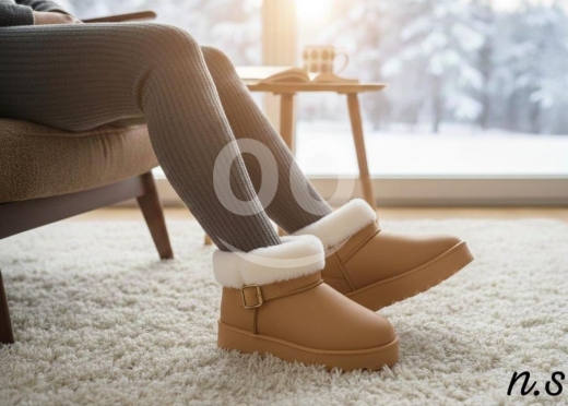 بوتين نسائي شتوي مبطن بالفرو | Women's Fur-Lined Winter Boots - Stylish & Comfortable — 2