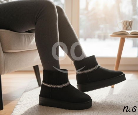 بوتين نسائي شتوي مبطن بالفرو | Women's Fur-Lined Winter Boots - Stylish & Comfortable — 8