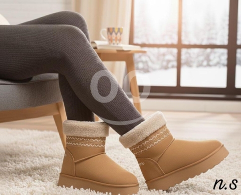 بوتين نسائي شتوي مبطن بالفرو | Women's Fur-Lined Winter Boots - Stylish & Comfortable — 7