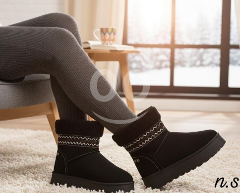 بوتين نسائي شتوي مبطن بالفرو | Women's Fur-Lined Winter Boots - Stylish & Comfortable — 6