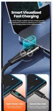 Mobile accessories in Verdun - كابل شحن سريع USB-C بقوة 240 واط مع شاشة عرض رقمية | 240W Fast Charging USB-C Cable with Digital Dis