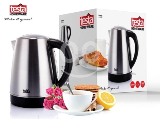 غلاية ماء تيستا 1.7 لتر ستانلس ستيل 2200 واط | Testa Stainless Steel Kettle 1.7L 2200W — 2