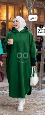 عباية شتوية فضفاضة بغطاء رأس - دافئة وأنيقة | Loose-Fit Winter Abaya with Hood — 5