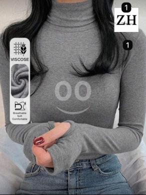 بادي نسائي شتوي بياقة عالية - ناعم وأنيق | Women's Winter Turtleneck Top - Soft & Elegant — 2