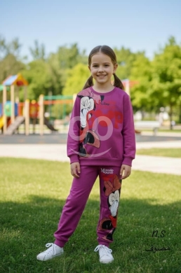 طقم بيجامة بناتي قطيفة ديزني | Girls' Plush Minnie Mouse PJ Set — 2