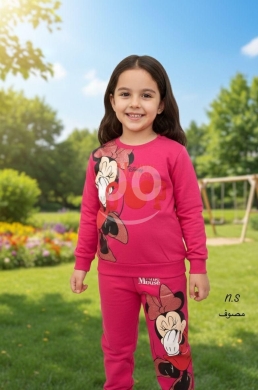 الملابس، الأحذية والزينة في أبو سمرا - طقم بيجامة بناتي قطيفة ديزني | Girls&#039; Plush Minnie Mouse PJ Set