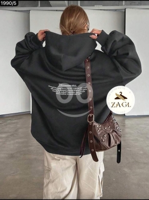 هودي نسائي أسود سميك ومريح للشتاء | Women's Thick and Comfortable Black Winter Hoodie — 5