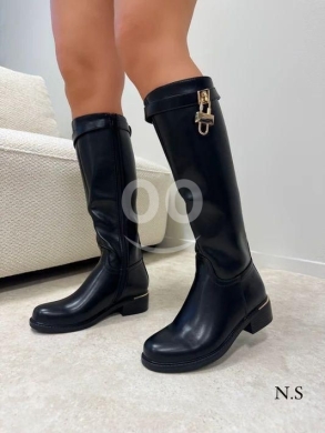 حذاء بوت نسائي طويل أسود أنيق ومريح - زارا | Elegant Black Long Women's Boots - Zara Coll… — 2