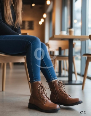 بوتين نسائي أنيق برباط - مجموعة زارا | Elegant Women's Lace-Up Ankle Boots - Zara Collect… — 3