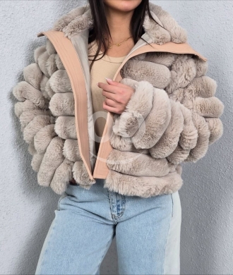 جاكيت موهير بني فخم مع تفاصيل جلدية راقية | Luxury Brown Mohair Jacket with Leather Accen… — 2