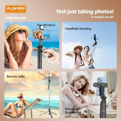 Plokama LIVE-P9 LED Selfie Stick Tripod 170cm with Remote — 5