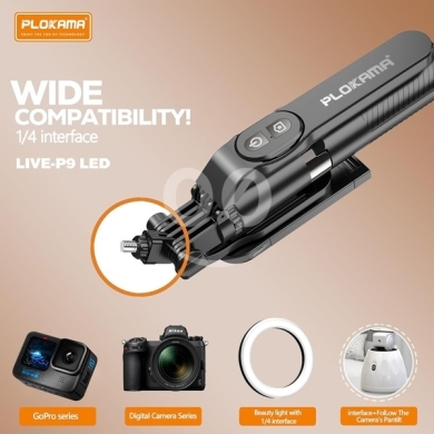 Mobile accessories dans Bouchrieh - Plokama LIVE-P9 LED Selfie Stick Tripod 170cm with Remote