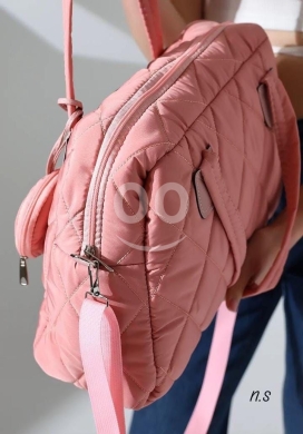 حقيبة يد نسائية مبطنة | Women's High Quality Quilted Fashion Handbag with Round Coin Purse — 2