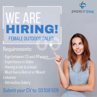 Jobs available in Beirut City - Female Outdoor Sales