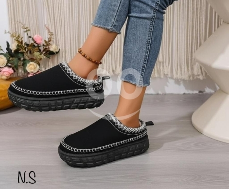 سليبر نسائي شتوي نعل مرتفع جودة ممتازة | Women's High Quality Platform Winter Slippers Co… — 3
