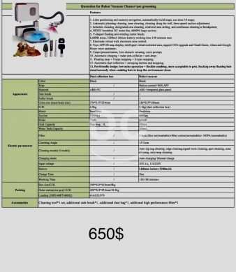 Other home appliances in Jounieh - ONSON 2-in-1 Robot Vacuum Cleaner & Pet Grooming Kit - Lidar Navigation, Auto-Empty Station & 6000Pa
