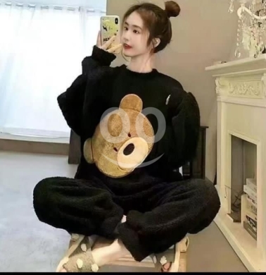 بيجاما فرو نسائية ثقيلة ودافئة | Ultra-Warm Heavy Women's Faux Fur Pajamas — 3