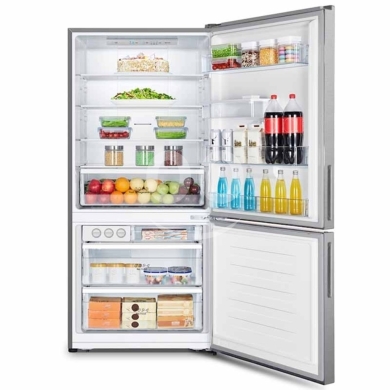 ثلاجة هايسنس فريزر سفلي 504 لتر فضي مع موزع ماء | Hisense Bottom Freezer Fridge 504L RB5P… — 2