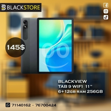Mobile phones in Tripoli - Blackview Tab 9 WiFi 11" Tablet - 6GB/18GB RAM, 256GB Storage, Android 14