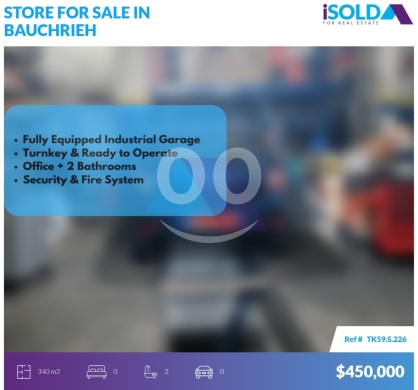 Commercials for sale in Baouchriye - High-Potential - Fully Equipped Industrial Garage 4Sale in BauchriehTK59.S226