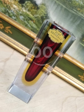 فاز كريستال مورانو ألماني تقنية سومرسو أنتيك | Antique German Murano Sommerso Crystal Cub… — 2