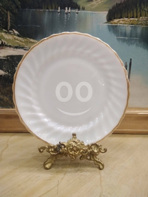 طقم صحون أوبالين أمريكي أنتيك مذهب عدد 6 | Set of 6 Antique USA Opaline Gilded Plates — 2
