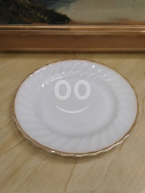 طقم صحون أوبالين أمريكي أنتيك مذهب عدد 6 | Set of 6 Antique USA Opaline Gilded Plates — 3