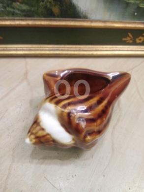 طقم منافض بورسلان صيني أنتيك شكل صدفة | Pair of Antique 1960s Chinese Porcelain Shell Ash… — 2