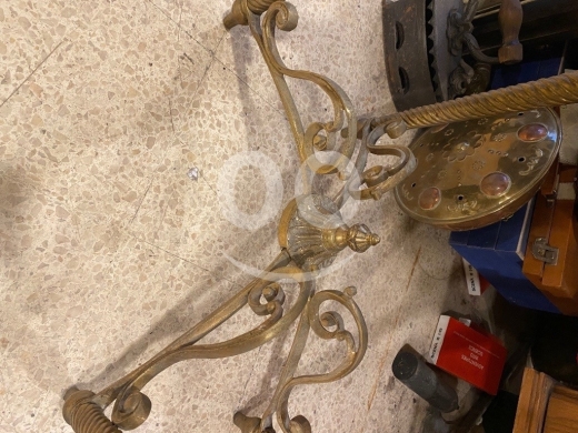 طاولة كونسول لويس فرنسية أنتيك برونز مع رخام أسود | Antique French Louis Console Table Br… — 5