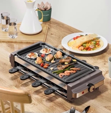 Dining room dans Damour - شواية راكليت كهربائية عصرية مع أدراج لإذابة الجبن | Electric Raclette Grill with Cheese Melter