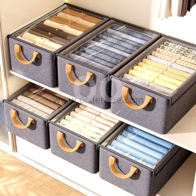 Home & Garden in Bechara El Khoury - Folding Clothes Organizer Box — Dust-Proof Multipurpose Storage with Protective Lid