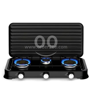 Kitchen appliances in Bechara El Khoury - 5.4kW Heavy Duty Triple Burner Gas Stove with Steel Windbreak Lid