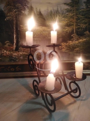 شمعدان فيرفورجيه أنتيك شغل يدوي | Antique Handcrafted Wrought Iron (Fer Forgé) Candlestick — 2