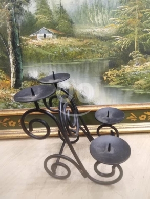 Antiques & Collectibles in Other - شمعدان فيرفورجيه أنتيك شغل يدوي | Antique Handcrafted Wrought Iron (Fer Forg&eacute;) Candlestick