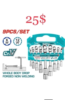 DIY Tools & Materials in Tripoli - طقم مفاتيح بكس لول (L-Type) توتال 9 قطع - كروم فانديوم عالي الجودة