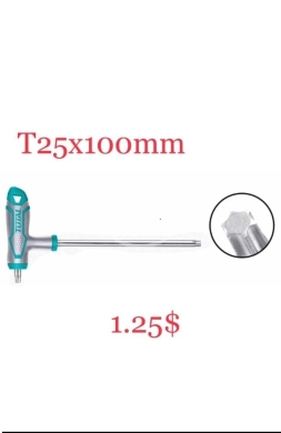 DIY Tools & Materials in Tripoli - مفتاح توركس (نجمة) يد حرف T توتال مقاس T25 - جودة احترافية وعزم دقيق