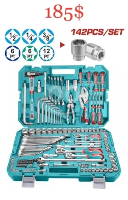 أدوات ومعدات منزلية في طرابلس - TOTAL 142pcs 1/4", 3/8" & 1/2" Multi-Drive Master Set (THT1411421) - Industrial Cr-V
