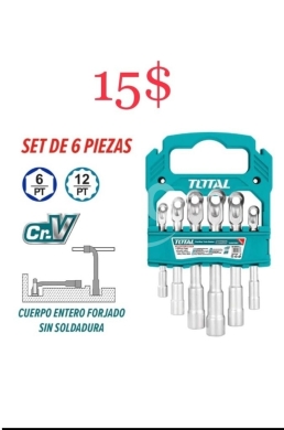 أدوات ومعدات منزلية في طرابلس - TOTAL 6-Piece Deep Wall Socket Set - Professional Cr-V Steel Tool Kit