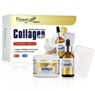 Health & Beauty in Beirut City - طقم ديزار كولاجين الطبيعي 3 في 1 (كريم وسيروم وصابونة) | Disaar Natural Collagen 3-Piece Set