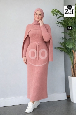 توينز نسائي راقي (فستان مع بلوزة كاب) | Elegant Women's Twin Set (Dress & Cape Top) — 6