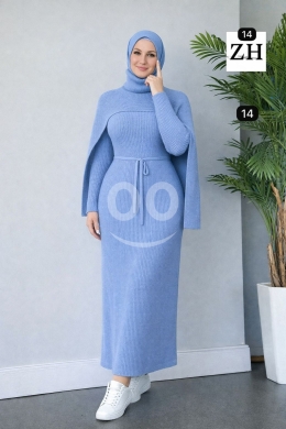 توينز نسائي راقي (فستان مع بلوزة كاب) | Elegant Women's Twin Set (Dress & Cape Top) — 4