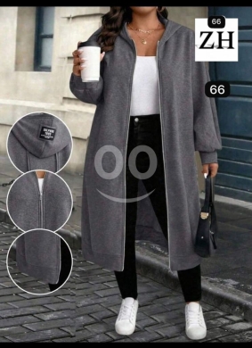 جاكيت فليس نسائي طويل دافئ وعصري | Trendy Long Women's Fleece Jacket — 2