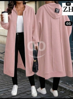 جاكيت فليس نسائي طويل دافئ وعصري | Trendy Long Women's Fleece Jacket — 5