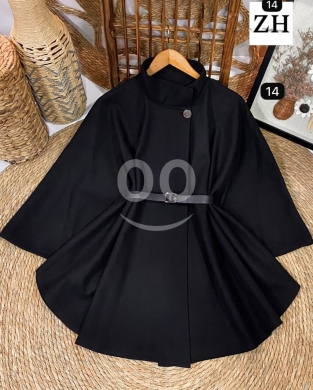 الملابس، الأحذية والزينة في أبو سمرا - كاب نسائي جوخ فاخر مع حزام أنيق | Elegant Woolen Cape with Waist Belt