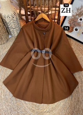 كاب نسائي جوخ فاخر مع حزام أنيق | Elegant Woolen Cape with Waist Belt — 6
