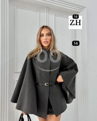 كاب نسائي جوخ فاخر مع حزام أنيق | Elegant Woolen Cape with Waist Belt — 8