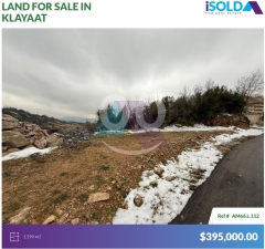 1190 m2 land+Mountain View 4sale in klayaat - ارض للبيع في القليعاتAM66L112