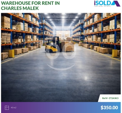 Commercials for rent in Mar Nicolas - 40 m2 warehouse for rent in Achrafieh-Mar NicholasCT24W5