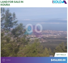 1520m2 land+mountain view 4sale in Koura - أرض للبيع في الكورةTR32L21