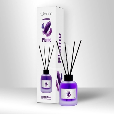 المنزل والحديقة في عجلتون - معطر أعواد أودورا برائحة بلوم | Odora Reed Diffuser - Plume Fragrance Long Lasting